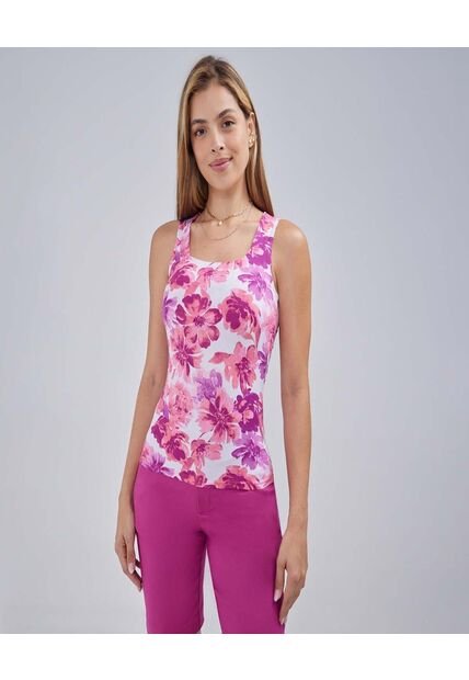 Top Para Mujer Cuello Redondo Color Rosado  Marca Ostu #40220355
