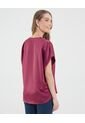 Blusa Para Mujer Manga Corta Color Vino Marca Ostu #40121162 de Ostu