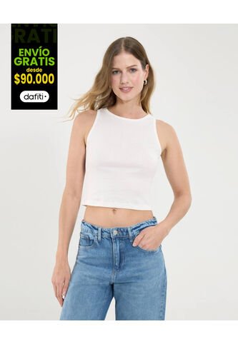 Crop Top Para Mujer Crop Top Color Blanco Marca Ostu #40092240 Ostu