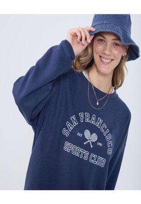 Buzo Para Mujer Cuello Redondo Color Azul  Marca Ostu #40060431