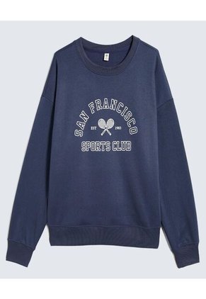 Buzo Para Mujer Cuello Redondo Color Azul  Marca Ostu #40060431