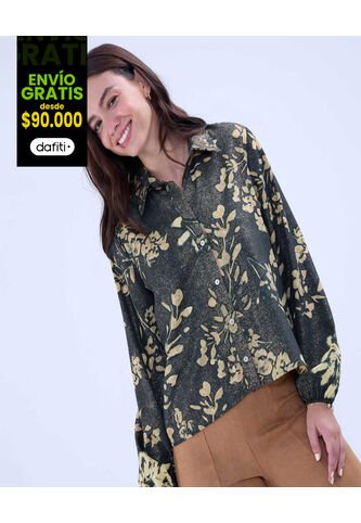 Camisa Para Mujer Manga Larga Color Verde  Marca Ostu #40010277 Ostu