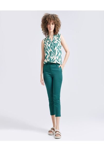 Pantalon Para Mujer Capri Color Verde  Marca Ostu #40070460