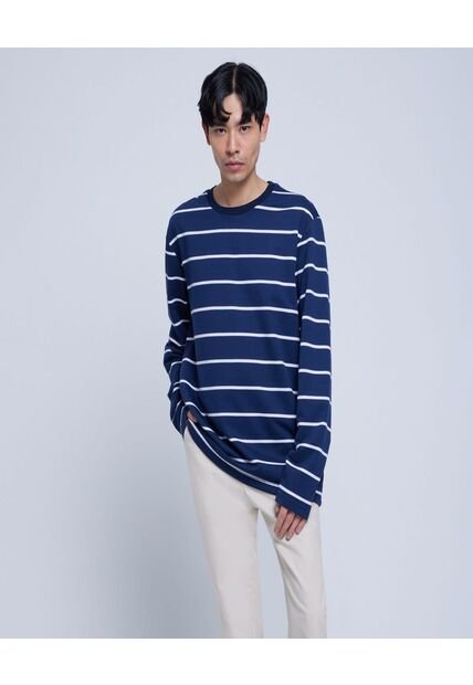 Camiseta Para Hombre Manga Larga Color Azul Oscuro Marca Ostu #60091180