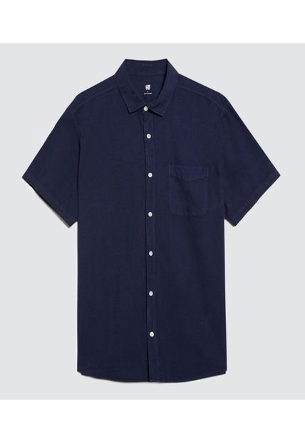 Camisa Para Hombre Manga Corta Con Bolsillo Color Azul  Marca Ostu #60010659