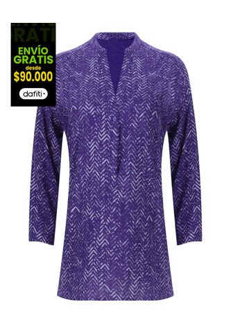 Blusa Para Mujer M/3/4 Ostu Color Morado #40120456 Ostu