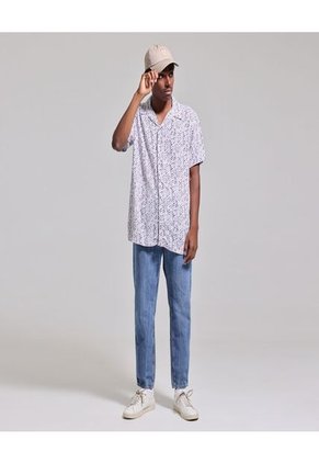 Camisa Para Hombre Manga Corta Sin Bolsillo Color Blanco Marca Ostu #60010527