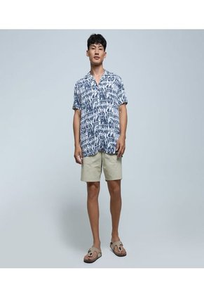Camisa Para Hombre Manga Corta Sin Bolsillo Color Gris Oscuro Marca Ostu #60010708