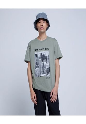 Camiseta Para Hombre Manga Corta Color Verde Claro Marca Ostu #60091270 Ostu