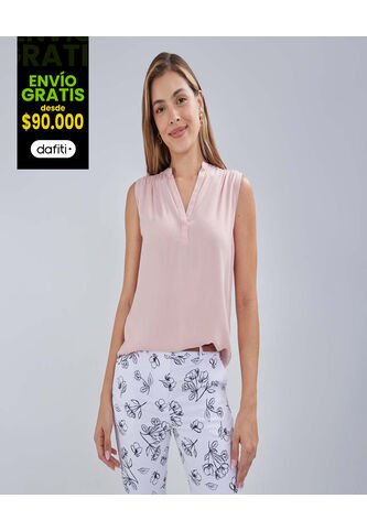 Blusa Para Mujer Manga Sisa Color Rosado  Marca Ostu #40121007 Ostu