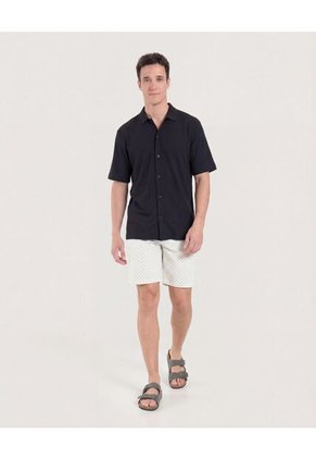 Bermuda  Para Hombre Regular Corto Color Marfil Marca Ostu #60100488