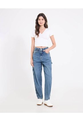 Jean  Para Mujer Balloon Color Azul Marca Ostu #40160628