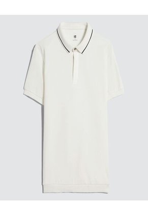 Polo Para Hombre Cuello Tejido Sin Bolsillo Color Crema Marca Ostu #60110728