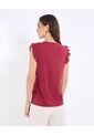 Blusa  Para Mujer Manga Corta Color Vino Marca Ostu #40121220 de Ostu