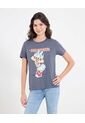 Camiseta  Para Mujer Manga Corta Cuello Redondo Color Gris Marca Ostu #40092751 de Ostu