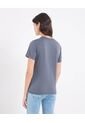 Camiseta  Para Mujer Manga Corta Cuello Redondo Color Gris Marca Ostu #40092751 de Ostu