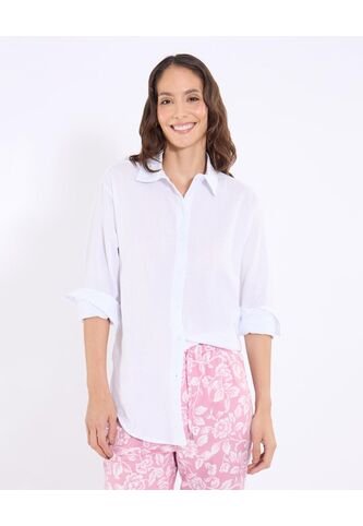 Camisa  Para Mujer Manga Larga Color Blanco Marca Ostu #40010361 Ostu