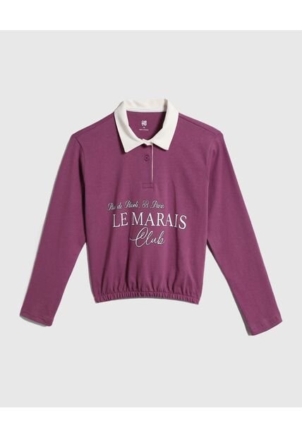 Camiseta Para Niña Manga Larga Color Morado Marca Ostu #90090220