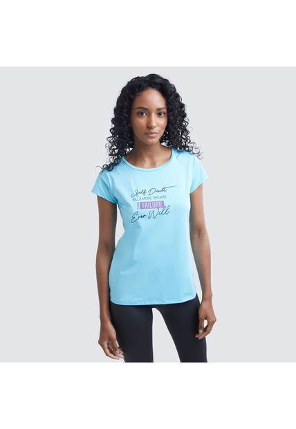 Camiseta Para Mujer Manga Corta Color Azul  Marca Ostu #40091407