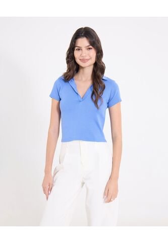 Polo  Para Mujer Manga Corta Color Azul Marca Ostu #40110186 Ostu