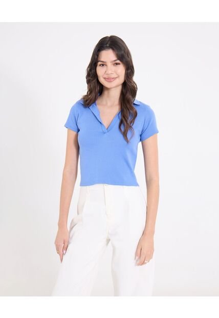Polo  Para Mujer Manga Corta Color Azul Marca Ostu #40110186