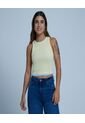 Crop Top Para Mujer Manga Sisa Color Amarillo  Marca Ostu #40091928 de Ostu