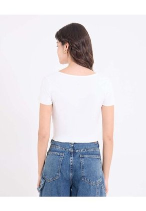 Camiseta  Para Mujer Manga Corta Moda Color Crudo Marca Ostu #40092719