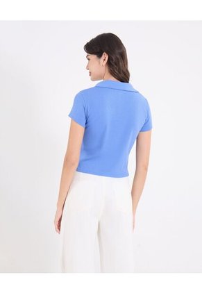 Polo  Para Mujer Manga Corta Color Azul Marca Ostu #40110186