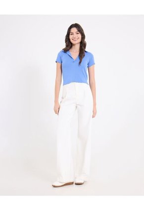 Polo  Para Mujer Manga Corta Color Azul Marca Ostu #40110186