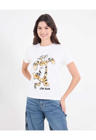 Camiseta  Para Mujer Manga Corta Cuello Redondo Color Crema Marca Ostu #40092753 Ostu