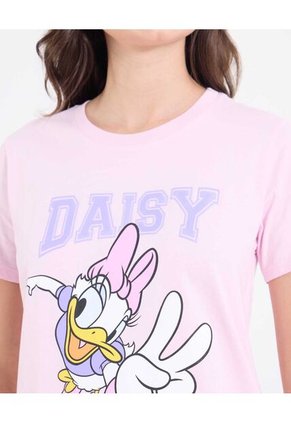 Camiseta  Para Mujer Manga Corta Cuello Redondo Color Rosado Marca Ostu #40092749