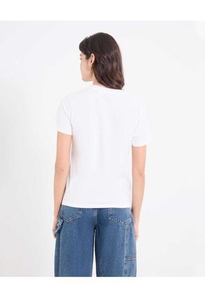 Camiseta Para Mujer Manga Corta Cuello Redondo Color Crema Marca Ostu #40092753