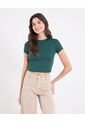 Camiseta  Para Mujer Crop Top Manga Corta Color Verde Marca Ostu #40092696 de Ostu