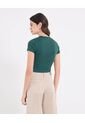 Camiseta  Para Mujer Crop Top Manga Corta Color Verde Marca Ostu #40092696 de Ostu