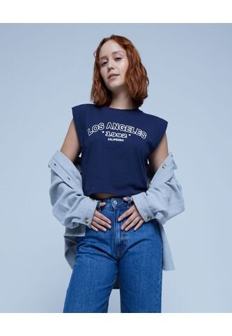 Camiseta Para Mujer Manga Sisa Color Azul  Marca Ostu #40091948 Ostu