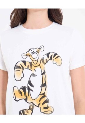 Camiseta Para Mujer Manga Corta Cuello Redondo Color Crema Marca Ostu #40092753