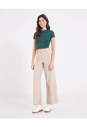 Camiseta  Para Mujer Crop Top Manga Corta Color Verde Marca Ostu #40092696