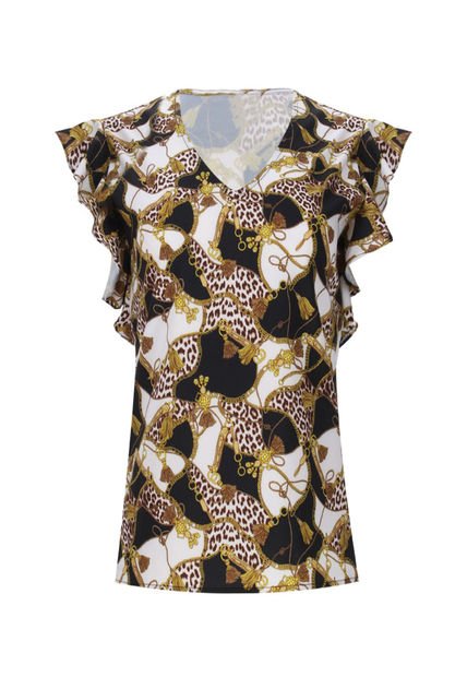 Blusa Para Mujer Manga Sisa Color Negro Marca Ostu #40120489