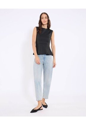 Camiseta Para Mujer Manga Sisa Cuello Redondo Color Negro Marca Ostu #40092679