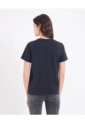 Camiseta  Para Mujer Manga Corta Cuello Redondo Color Negro Marca Ostu #40092745