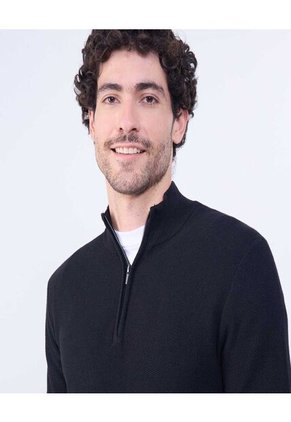 Saco Para Hombre Cuello Alto O Cuello Tortuga Color Negro Marca Ostu #60330037