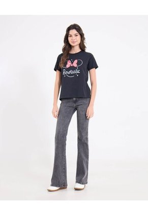 Camiseta  Para Mujer Manga Corta Cuello Redondo Color Negro Marca Ostu #40092745