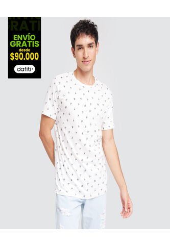 Camiseta Para Hombre Manga Corta Color Beige Marca Ostu #60090796 Ostu