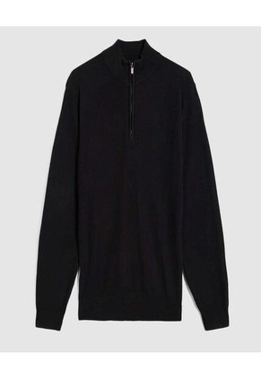 Saco Para Hombre Cuello Alto O Cuello Tortuga Color Negro Marca Ostu #60330037