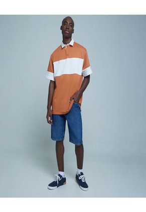 Polo Para Hombre Cuello Maquina Sin Bolsillo Color Café  Marca Ostu #60110585