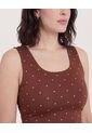 Top  Para Mujer Hombro Ancho Color Café Marca Ostu #40228216 de Ostu