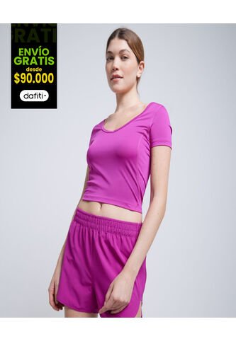 Camiseta Para Mujer Manga Corta Color Fucsia Marca Ostu #40092081 Ostu