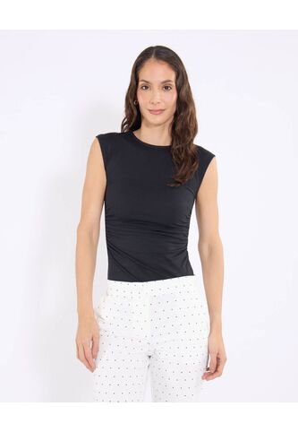 Camiseta  Para Mujer Manga Sisa Cuello Redondo Color Negro Marca Ostu #40092763 Ostu