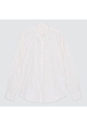 Camisa Para Hombre Manga Larga Sin Bolsillo Cuello Neru Color Blanco Marca Ostu #60010593