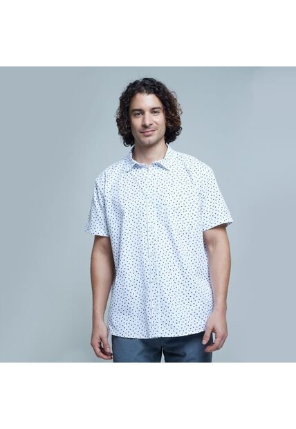 Camisa Para Hombre Manga Corta Con Bolsillo Color Crudo Marca Ostu #60010627